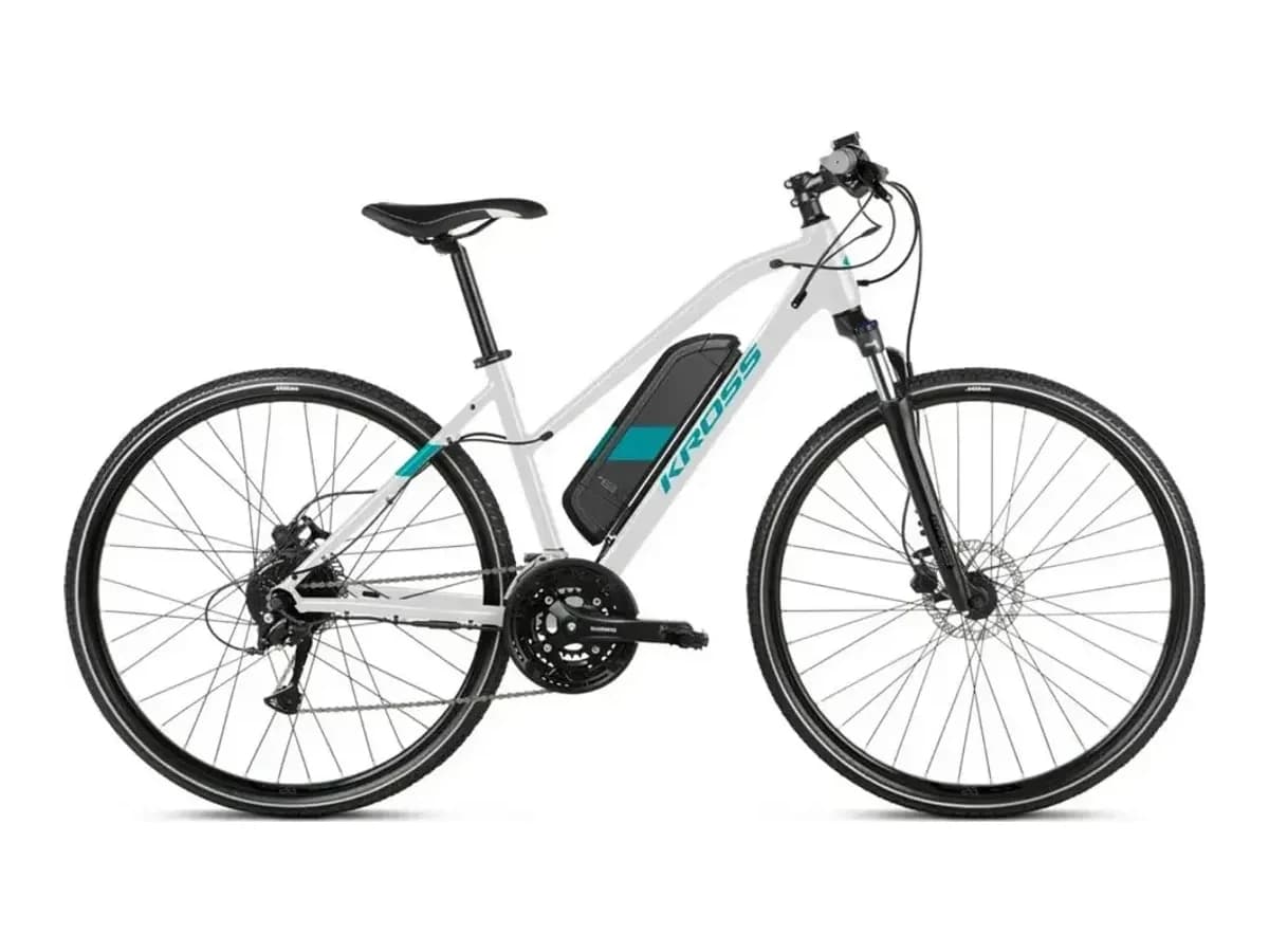 Kross Evado Hybrid 1.0 D white turquoise 2022 — 1